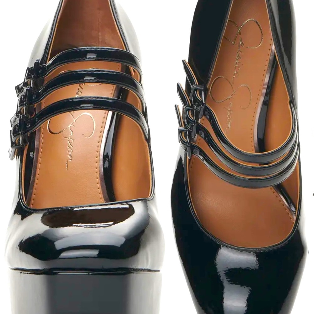 NWT Jessica Simpson Darena Mary Jane Platform in Black Patent- Size 10 - Picture 4 of 10